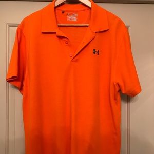 Orange Under Armour Heat Gear polo